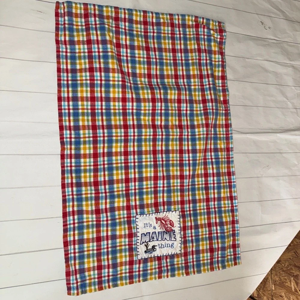 Kay Dee It's A Maine Thing Kitchen Tea Towel State Fun Decor Red Colorful Plaid